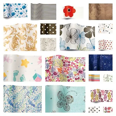 Patterned Printed Tissue Paper Wrap 5 /10 LARGE FULL SIZE SHEETS Premium Quality • £3.69