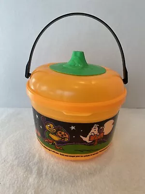 1999 McDonald’s Halloween Orange Happy Meal Pumpkin Bucket Pail W/cookie Cutter • $14.95