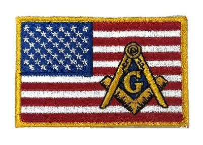 Masonic U.S. Flag Embroidered Patch (3 ) - MP-USF • $3.50