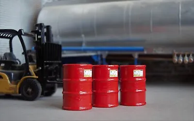 1/18 Scale RED Fuel Barrels (3)  Shop Garage Diorama Items  Austin's Garage • $9