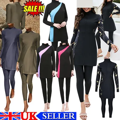 UK Modest Burkini Muslim Women Full-Cover Swimwear Islamic Swimsuit Bathing Suit • £6.99