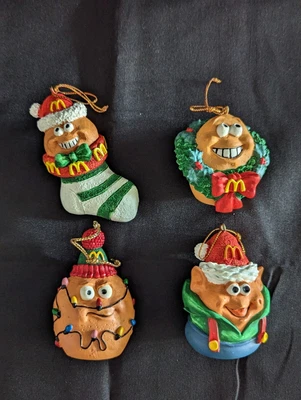 $25 • Buy Vintage Lot 1996 Mcdonald’s Merry McNugget Christmas McNugget Buddy Ornament Set