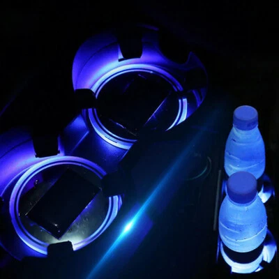 $12.99 • Buy 2pcs LED Solar Cup Pad Car Light Cover Interior Decoration Car Light Accessories