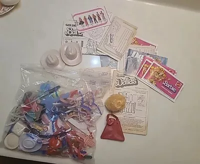 Vintage Barbie LOT Booklets Hats Clothes Hangers + Other Accessories  • $35