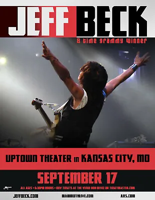 JEFF BECK  8 TIME GRAMMY WINNER  2019 KANSAS CITY CONCERT TOUR POSTER-Blues Rock • $19.19