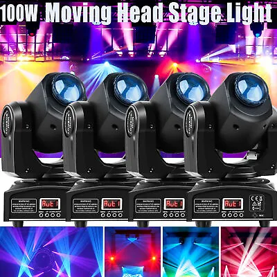 £139.98 • Buy 4X 100W RGBW LED Moving Head Lights GOBO Beam Stage Lighting DMX Disco DJ Party