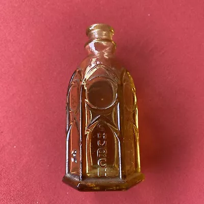 Vintage Wheaton Nj Miniature Glass Bottle Gold Color Church Brand Ink • $9