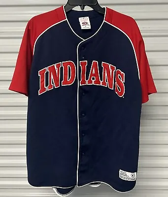 Vtg MLB True Man Omar Vizquel #13 Cleveland Indians Baseball Jersey Men's Sz L • $29.99