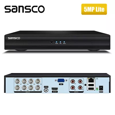 SANSCO HD 5MP Lite 8 Channel CCTV DVR Video Recorder For Home Security System • £59.99