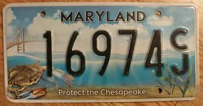 SINGLE MARYLAND LICENSE PLATE - 16974CJ - Protect The Chesapeake • $15.99