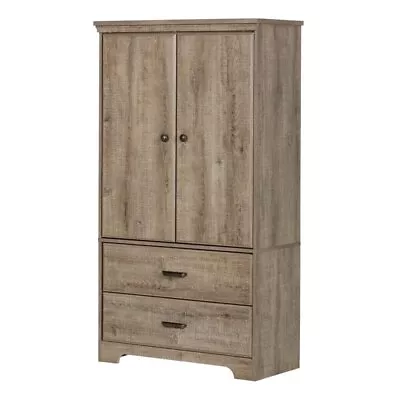 South Shore Versa 2 Drawer Armoire In Weathered Oak • $399.91