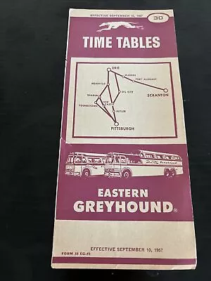Vintage Eastern Greyhound Bus Line Public Timetable Brochures 1957 • $15.40