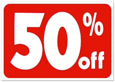 50% Off Sale Sign Business Retail Store Shopping Message Sign Durable Plastic    • $7.69