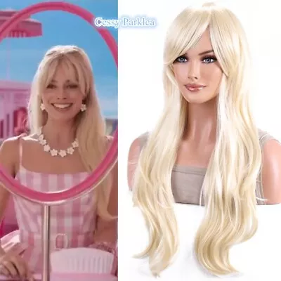 SN-A1-2 Movie Barbie Long Light Blonde Curl Costume Cosplay Party Wig • $17.86