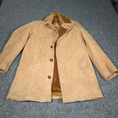 Vintage Men's Pacific Trail Rancher Suede Leather Jacket Korea Heavy Sz 40 Rare • $49