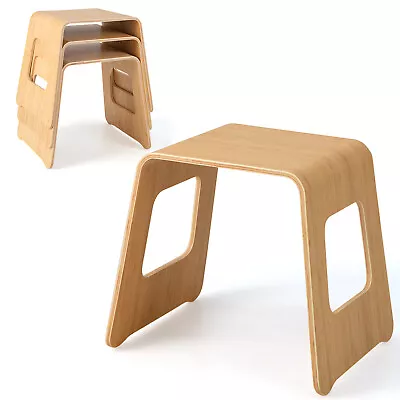 18  Wooden Shoe Changing Stool 4-Pack Versatile Bamboo Stool Natural • $129.99