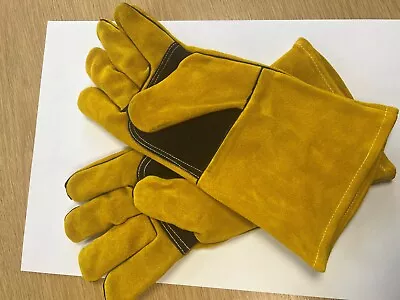 Welding Gloves Micronclean Leather CAT 2 MIG Gauntlets Size 10 • £5.99