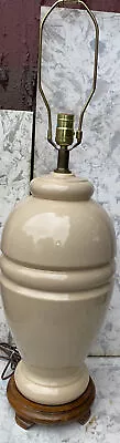 MASSIVE 32” Vintage MCM HAEGER Pottery Table Lamp WOOD BASE Signed Urn Ceramic • $182