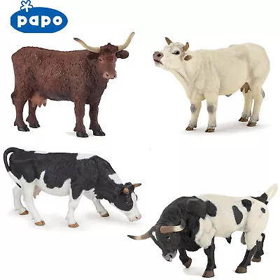 PAPO Farmyard Friends - Choice Of 11 Different CATTLE Cows Calfs Bulls With Tag • £5.49