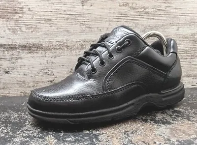 Mens Rockport Eureka Walking Shoes Sz 8.5 Used Black Leather K1218 Comfort • $30.79