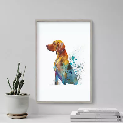 Watercolour Silhouettes - Hungarian Vizsla Dog Poster Art Print Painting Gift • $75.15