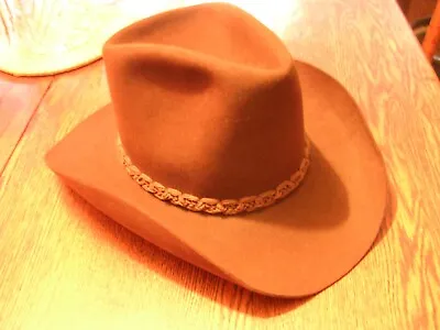 Vintage 1971 Resitol Cowboy Hat Womens 6 7/8 Unused New Cody Mink Brown Nice! • $99