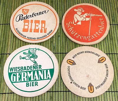 Lot Of 4 Vintage German Bier/Beer Coasters Lot #12 • $14