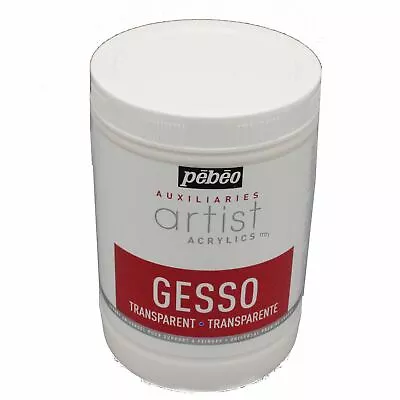 £21.53 • Buy Gesso Primer Acrylic Transparent Paint 1 Litre Clear Canvas Primer Pebeo