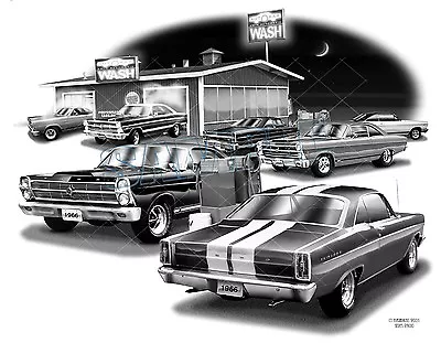 Ford Fairlane 6667 Muscle Car Art Print #2800  Free Usa Shipping  • $24.99