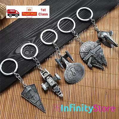 £5.45 • Buy Star Wars Keyrings Star Trek Spaceship Keychain Vader Falcon Slave 1 R2D2 BB8 UK