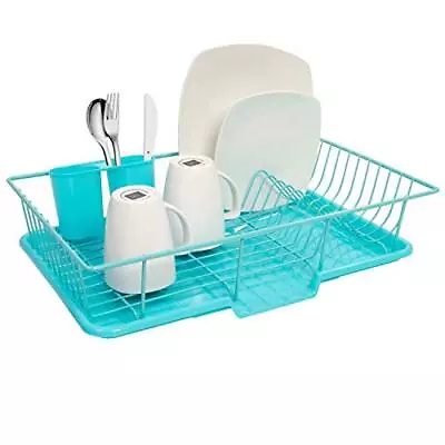 Sweet Home Collection Dish Rack Drainer 3 Piece Set With Drying Board And Utensi • $25.72