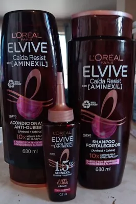 3x L'Oreal Caida Resist  Shampoo Conditioner Serum Anti Hair Los • $54.50