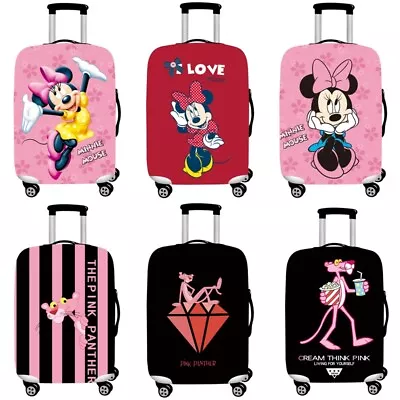 Minnie Mouse Pink Panther Travel Luggage Cover Protector Elastic Suitcase 18-32  • £11.95