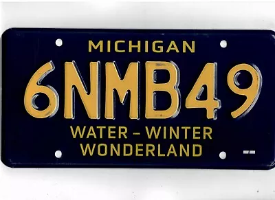 MICHIGAN License Plate  6NMB49  ***MINT***WATER-WINTER WONDERLAND SPECIALTY* • $12.50