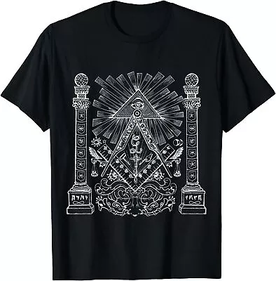 NEW LIMITED Mystic Occult Symbols Masonic Sacred Geometry Freemasons Shirt S-3XL • $22.99