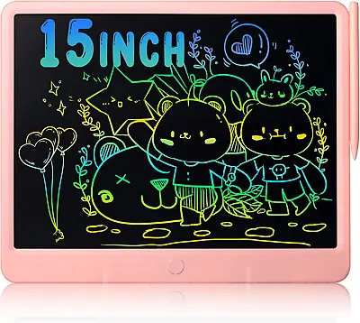LCD Writing Tablet 15 Inch Colorful Erasable Doodle Board Drawing Pad Magic D... • $40.23