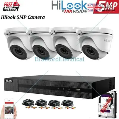 Hikvision Cctv System 5mp 4ch 8ch 16ch Dvr Hd Dome Camera White Home Outdoor Kit • £99.97