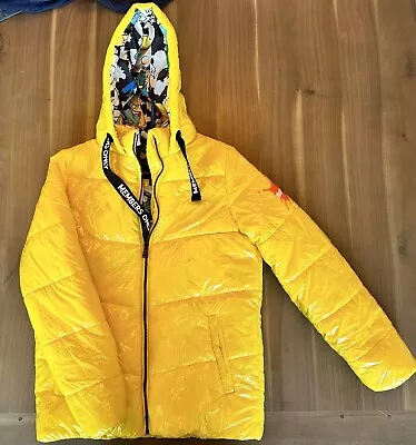 Nickelodeon Members Only Yellow Cartoon 90s Puffer Winter Jacket Sz M SpongeBob • $79