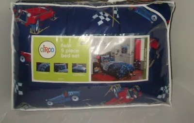 Circo Vintage Car Twin Comforter Sham Sheet Set Bed Set Racing Race Cars • $79