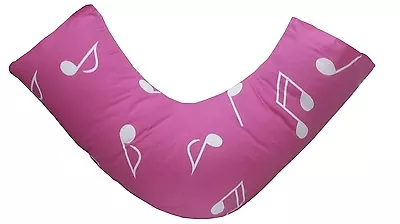 Music Pink White V Shaped Orthopedic Maternity Nursing Back &neck Pillowcase • £2.98