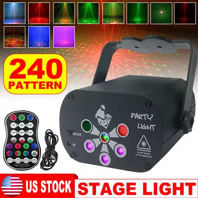 240 Patterns Laser LED RGB Projector Stage Light DJ Disco Party KTV Club Lights • $19.31