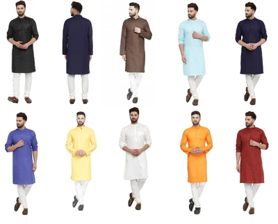 £26.39 • Buy New Cotton Kurta Pajama Set For Men Yoga Indian Pakistani Clothing