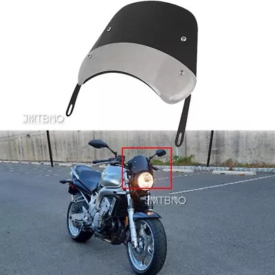 Universal Vintage Motorcycle 5-7'' Round Headlight Fairing Windshield Windscreen • $26.05