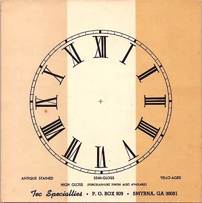 Vintage TEC Specialties Clock Dial Face Roman Numeral COLOR CHART Craft Ephemera • $12.57