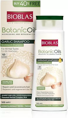 Bioblas Garlic Shampoo For Hair Loss | Odorless & Dermatologically Tested 500ml • £13.50