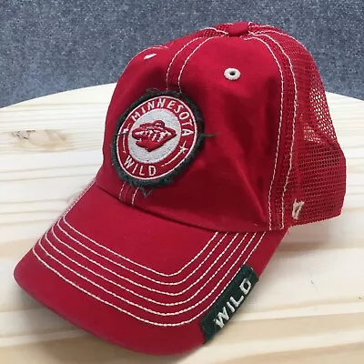 Minnesota Wild NHL Trucker Hat Mens Red One Size Curved Brim Embroidered Logo 47 • $21.99