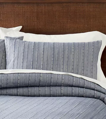 Hearth & Hand Magnolia Washed Loop Stripe Blue Standard Pillow Sham • $16.99