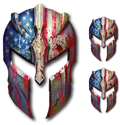 3x USA Molon Labe Spartan Helmet Decal American Flag Sticker 2nd Amendment Yeti • $4.86