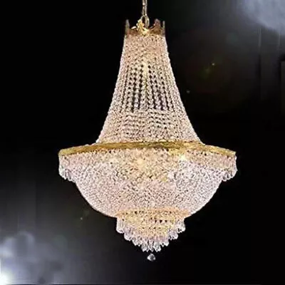 Luxury Large Foyer Crystal Ceiling Light Vintage Height French Empire Chandelier • $162.90