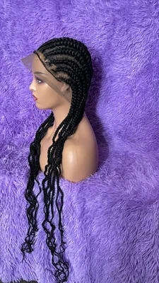 £65 • Buy Cornrow Braided Wig Full Lace Wig Synthetic Black Colour